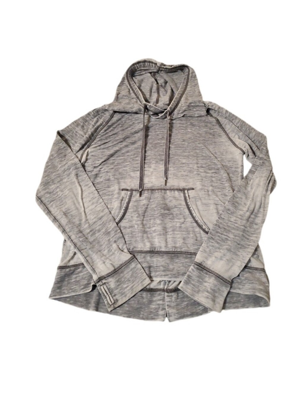 Te Verde Women's Heather Gray Marled Hoodie Sweater XL